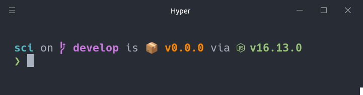 Hyper with the Starship prompt in action